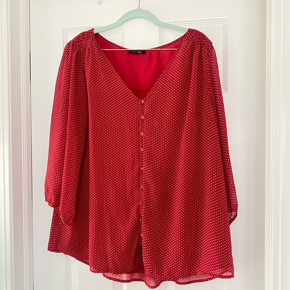 Stitchfix Papermoon red button down Flowy shirt - size 2X